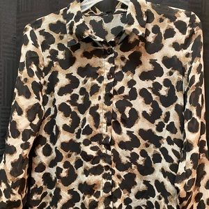 Edge Sheer leopard print top